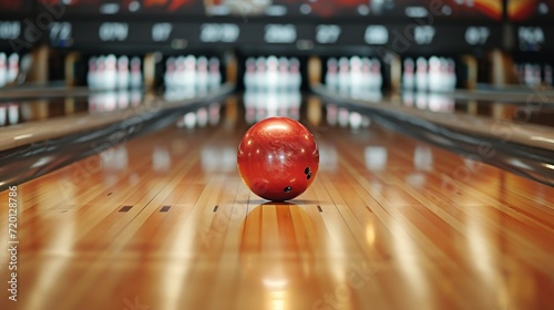 Striking Moment at the Bowling Alley. Generative ai