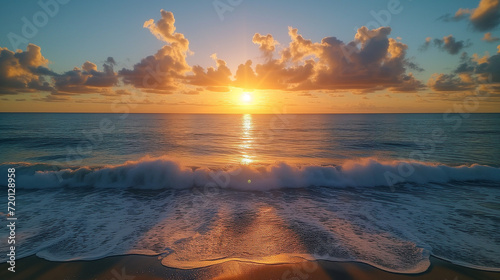 Sunrise over the ocean. Beach. Beautiful seascape. Panoramic view of beautiful sunset over the sea. Beautiful seascape. Panoramic view of beautiful sunset over the sea. Sunsets over. Sunset sky clouds