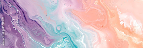 Abstract watercolor-inspired gradient in pastel swirls of lavender, aqua, and peach with a grainy texture for an artistic-themed design.