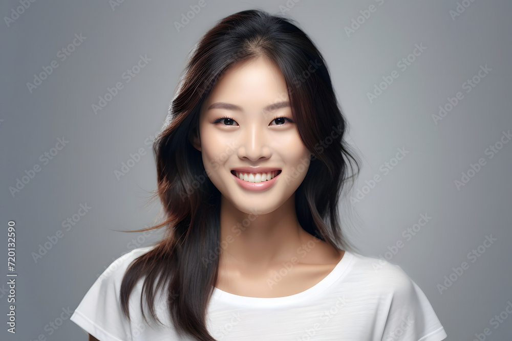 A smiling Asian woman beautifully rendered in sepia tones on an empty background, with a vintage-inspired aesthetic enhanced by sharp, defined lines Generative AI. A smiling Asian woman beautifully rendered in sepia tones on an empty background, with a vintage-inspired aesthetic enhanced by sharp, defined lines Generative AI.