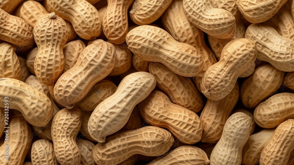 Close-Up of Peanuts in Their Shells, Highlighting Their Natural Texture for Snacks or Cooking Ideas Close-Up of Peanuts in Their Shells, Highlighting Their Natural Texture for Snacks or Cooking Ideas