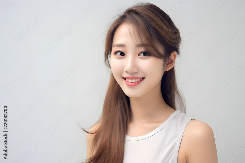 A smiling Asian woman beautifully rendered in sepia tones on an empty background, with a vintage-inspired aesthetic enhanced by sharp, defined lines Generative AI. A smiling Asian woman beautifully rendered in sepia tones on an empty background, with a vintage-inspired aesthetic enhanced by sharp, defined lines Generative AI.