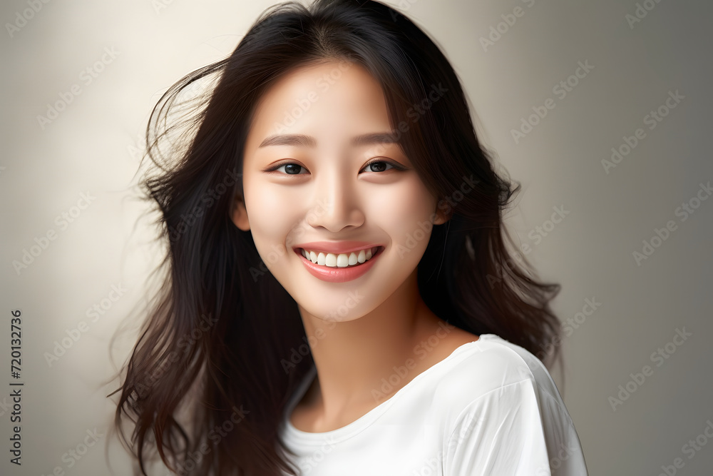 A smiling Asian woman beautifully rendered in sepia tones on an empty background, with a vintage-inspired aesthetic enhanced by sharp, defined lines Generative AI. A smiling Asian woman beautifully rendered in sepia tones on an empty background, with a vintage-inspired aesthetic enhanced by sharp, defined lines Generative AI.