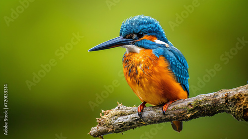 Closeup kingfisher with orange feathers