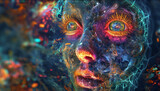 DMT or LSD psychedelic human vision of geometric creatures from other worlds other, dimentions. Mama Ayahuasca, drug, psychedelic divine cosmic trippy godly spiritual entity. Expanded Consciousness.