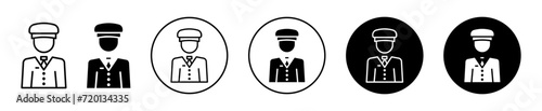 Valet vector icon set collection. Valet Outline flat Icon.