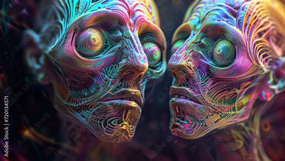 DMT or LSD psychedelic human vision of geometric creatures from other worlds other, dimentions. Mama Ayahuasca, drug, psychedelic divine cosmic trippy godly spiritual entity. Expanded Consciousness. DMT or LSD psychedelic human vision of geometric creatures from other worlds other, dimentions. Mama Ayahuasca, drug, psychedelic divine cosmic trippy godly spiritual entity. Expanded Consciousness.
