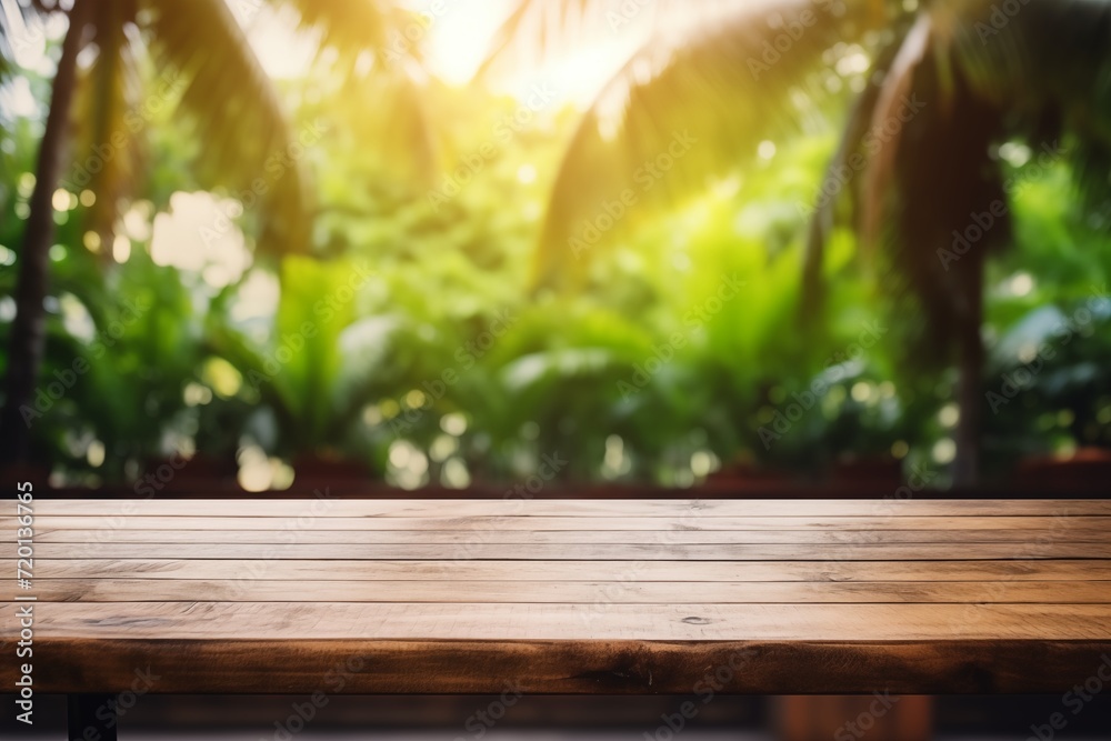 wooden table in garden wooden table in garden