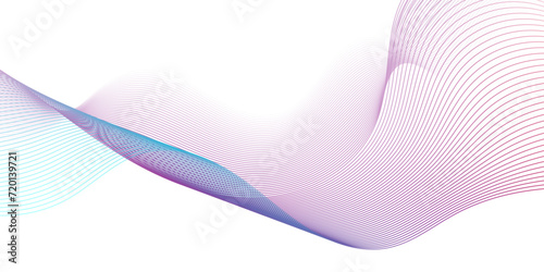 Modern abstract pink wave digital geometric Technology, data science frequency gradient lines on transparent background. Isolated on blue and white background. gray and white wavy stripes background.