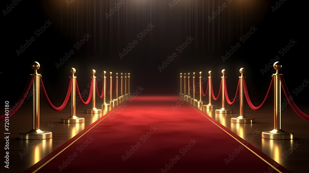 Red carpet staircase background, VIP entrance, night awards ceremony