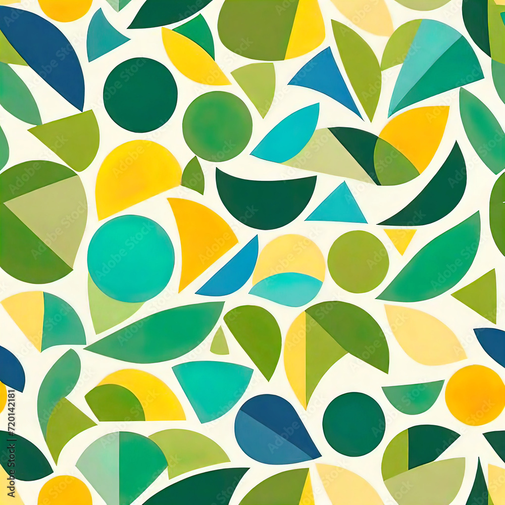 Vector illustration, green eco friendly mosaic symbol seamless pattern with abstract nature shapes, Fresh organic concept background print, Minimalist environment shape texture, geometric collage, Vector illustration, green eco friendly mosaic symbol seamless pattern with abstract nature shapes, Fresh organic concept background print, Minimalist environment shape texture, geometric collage,