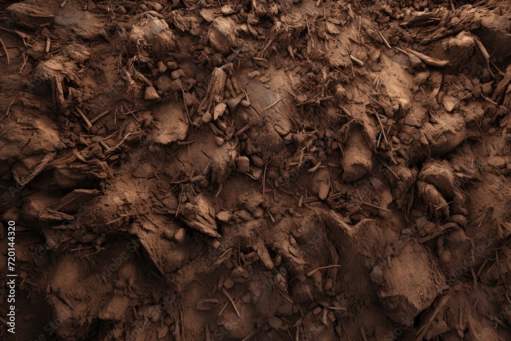 Scattered soil pile on white background, top view. Scattered soil pile on white background, top view.