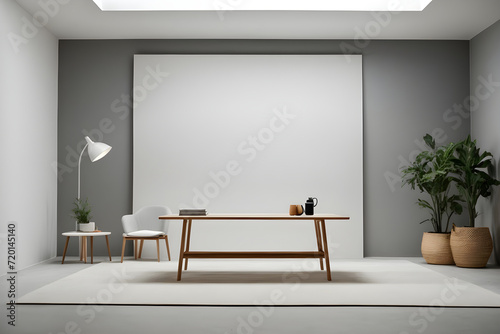 A professional backdrop for presentation  with just the wall and sides  centralized background  cut out the floor and ceiling  three meters deep from where the photo was taken  modern  with lighter.