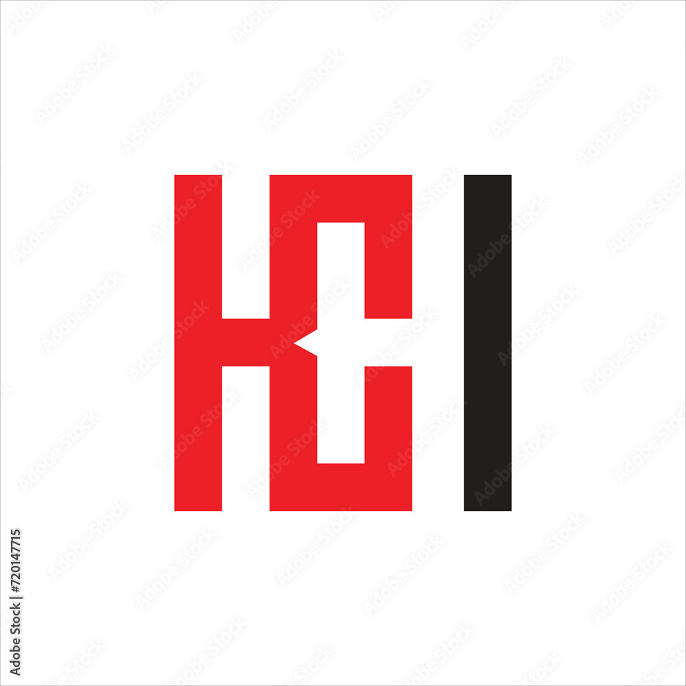 Fototapeta premium HEI letter logo design icon