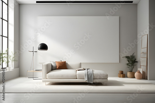 Contemporary Luxury Living Room Interior with Modern Furniture, Stylish Decor, and Clean Architecture in a Spacious Apartment