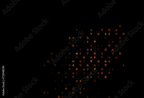 Dark Yellow, Orange vector texture with playing cards.