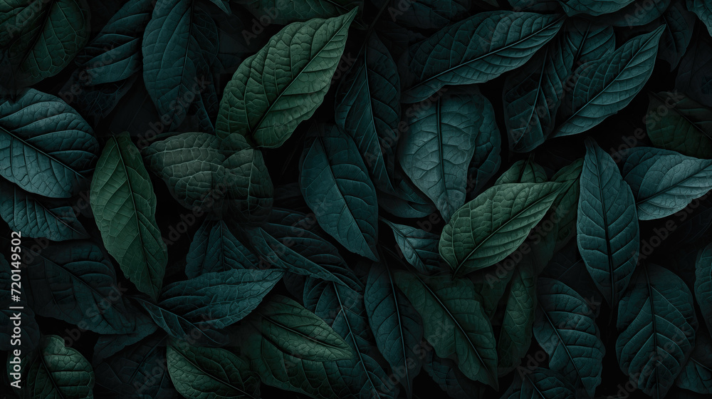 darker themed inspired green leaves wallpaper, artwork