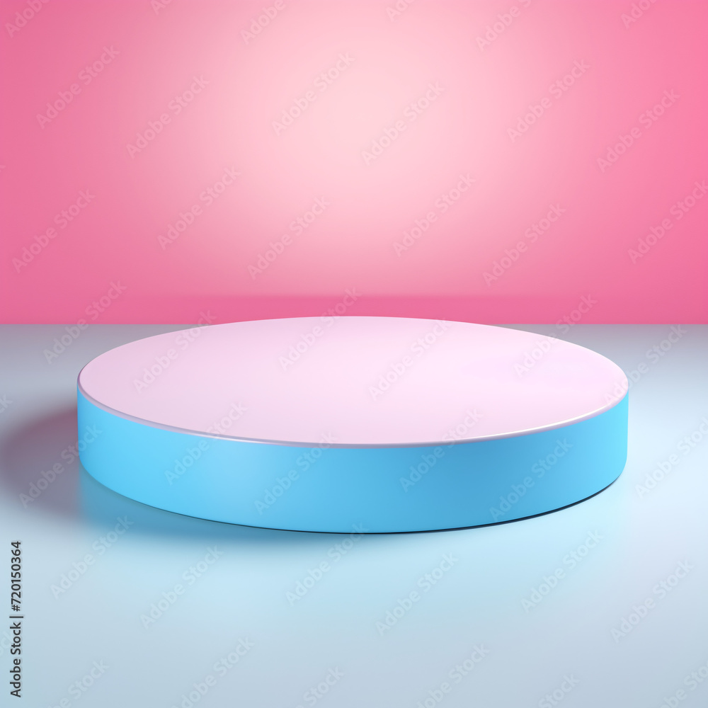 Colorful pastel round podium on, providing a vibrant and stylish platform to showcase products or elevate the visual appeal of displays. Colorful pastel round podium on, providing a vibrant and stylish platform to showcase products or elevate the visual appeal of displays.