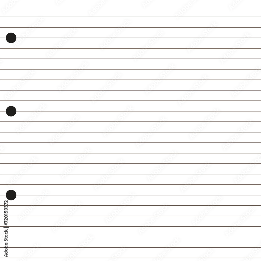 Blank loose leaf notebook paper background. Realistic line paper note. lined vector horizontal illustration with white background. Blank loose leaf notebook paper background. Realistic line paper note. lined vector horizontal illustration with white background.