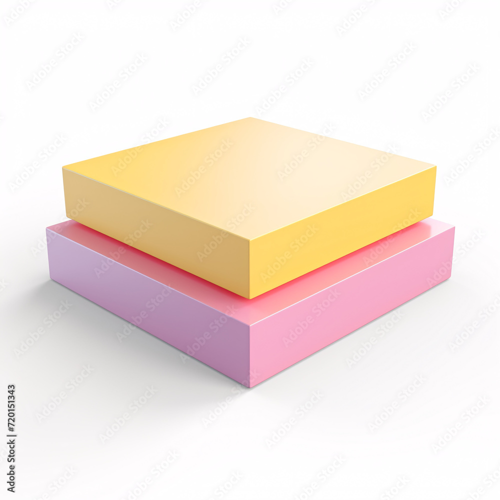 Elevate presentations with a colorful pastel square podium on a yellow background, a vibrant and modern platform for dynamic displays. Elevate presentations with a colorful pastel square podium on a yellow background, a vibrant and modern platform for dynamic displays.