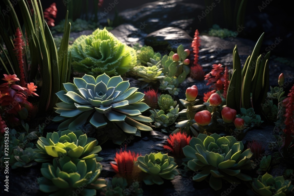 Fototapeta premium Black land for plant background