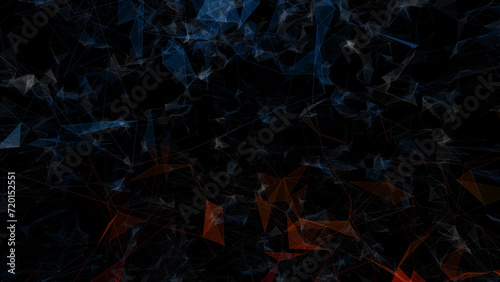 Abstract digital triangle shapes on black illustration background.