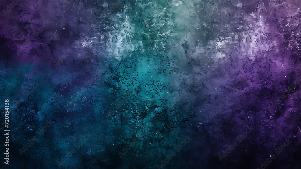 Enigmatic midnight garden gradient with deep violet, indigo, and emerald green hues, paired with a grainy texture for a mysterious-themed event
