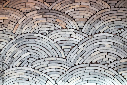 Details of different material wall designs in modern architecture