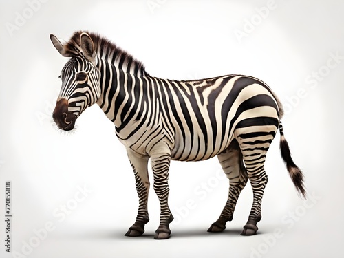 zebra isolated on white background  generative ai