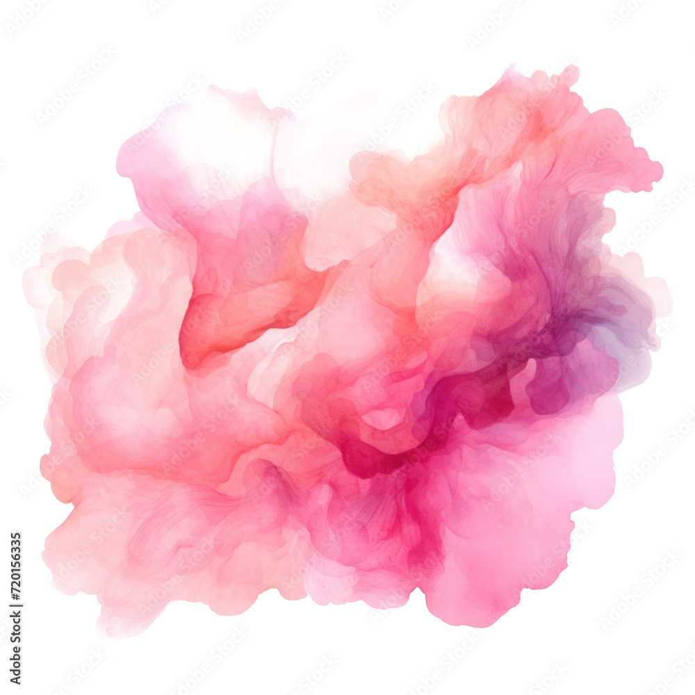 pink watercolor texture used for background, isolated on white background
