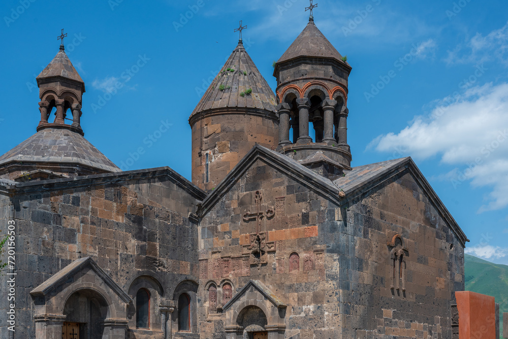 Saghmosavank Armenian church or Monastery of Psalms is a popular tourist sightseeing destination.