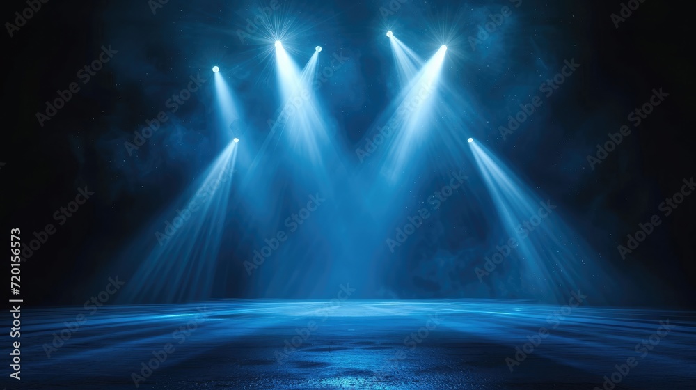 Spotlight effect for theater concert stage. Abstract glowing light of spotlight illuminated