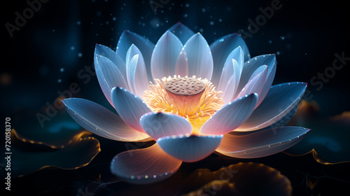 beautiful lotus glow at night