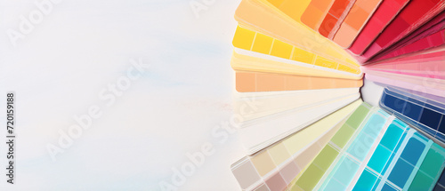 A vivid and expressive painting color palette, providing ample copyspace for creative exploration and personal expression in artistry.