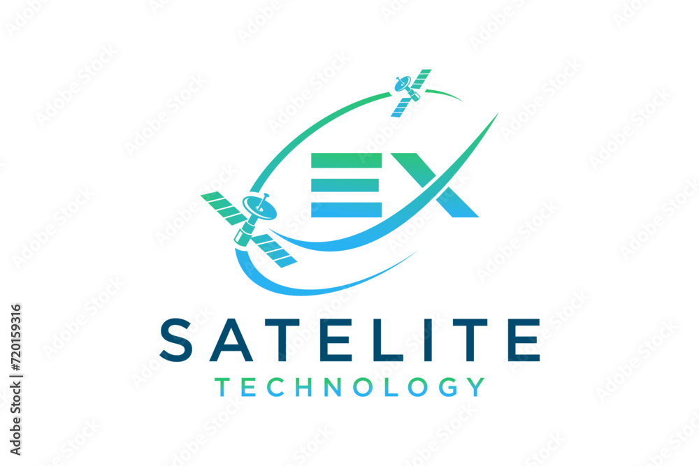 Satellite telecommunications technology logo design, future space company. Satellite telecommunications technology logo design, future space company.