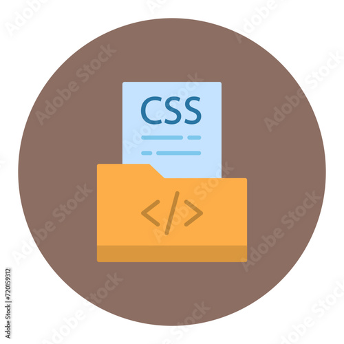 CSS File icon vector image. Can be used for Coding and Development.
