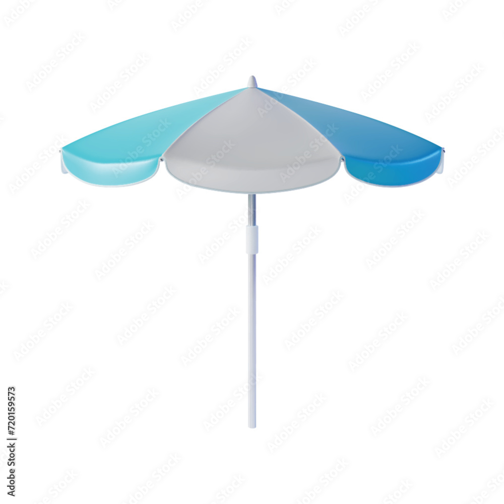 Realistic Detailed 3d Beach Umbrella Summertime Symbol Isolated on a White Background. Vector illustration of Parasol