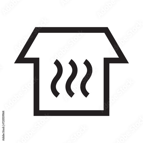 house heating system icon. home heating system vector icon. line vector icon on white background. high quality design element. editable linear style stroke. vector icon. AI, EPS, PNG, JPG