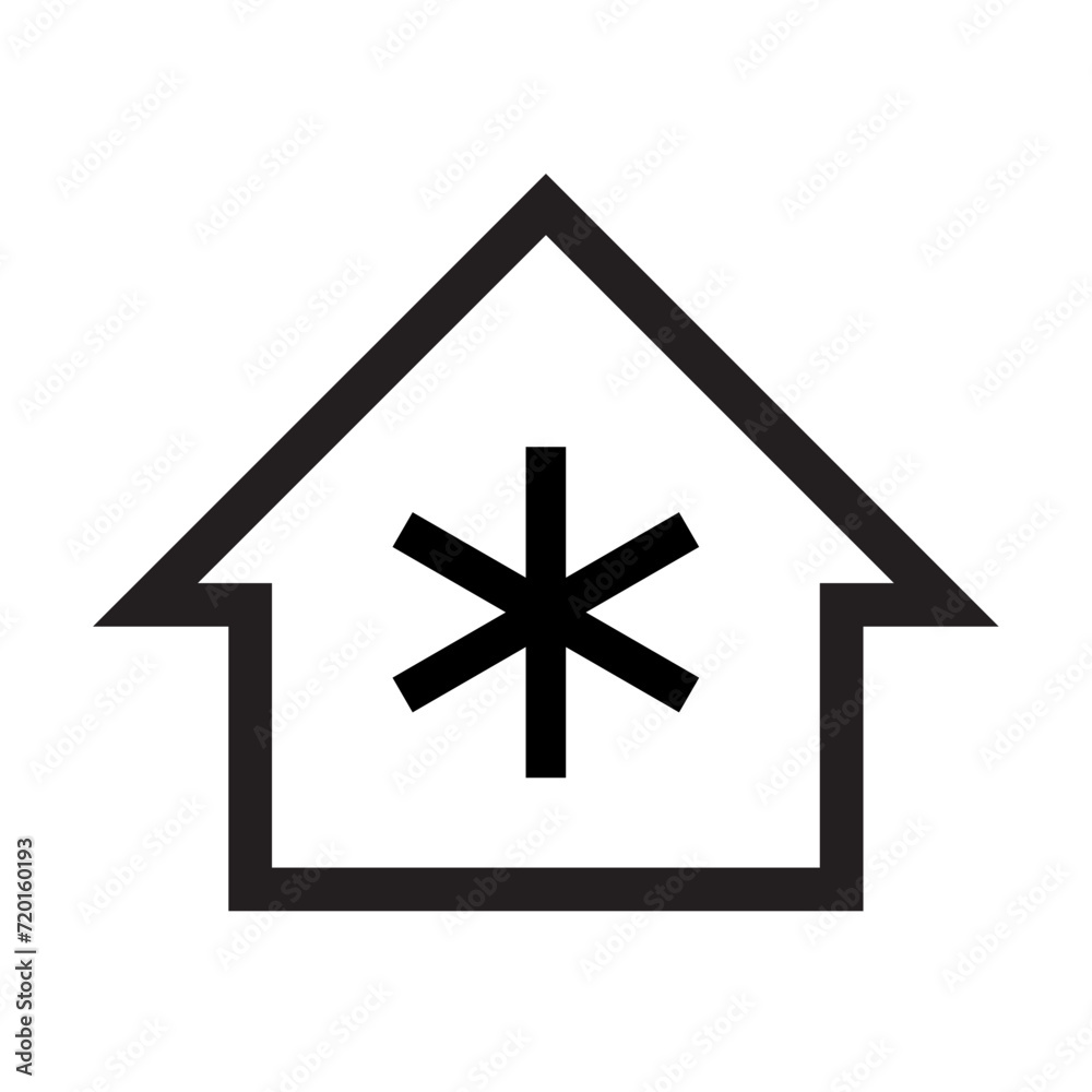 Obraz premium air conditioning icon. house cooling system icon. line vector icon on white background. high quality design element. editable linear style stroke. vector icon. 