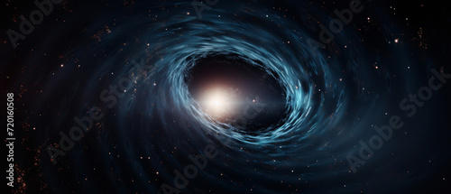 Dive into the cosmic abyss with a supermassive black hole, where gravity's dominance shapes the fabric of space and time. photo