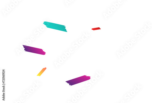 Color Brush Carnaval Vector White Background.