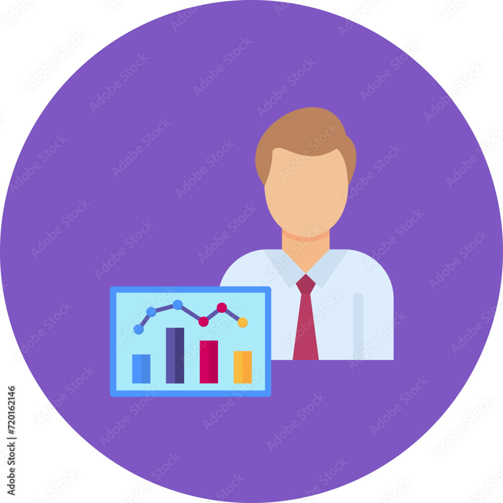 Data Analyst icon vector image. Can be used for Big Data. Data Analyst icon vector image. Can be used for Big Data.