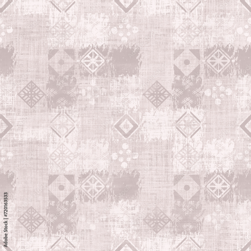 Seamless paisley damask pattern design with traditional Asian elements