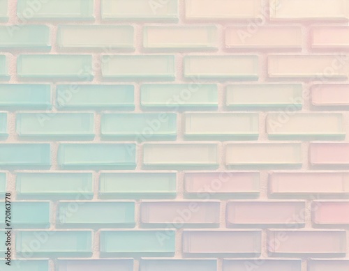 Pastel watercolour opalizing colorful brick wall as background. 