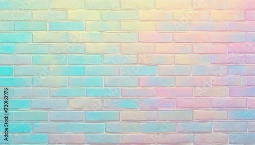 Pastel watercolour colorful brick wall as background. 