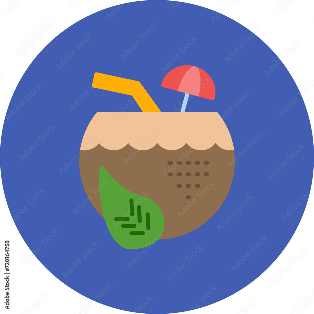 Tropical Drink icon vector image. Can be used for Seasonal. Tropical Drink icon vector image. Can be used for Seasonal.