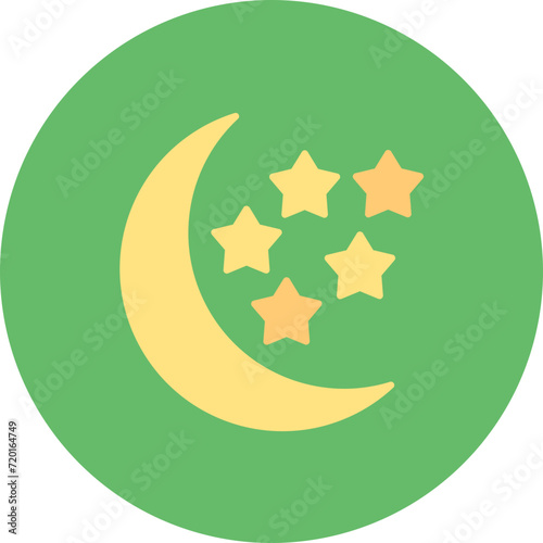 Moon icon vector image. Can be used for Seasonal.