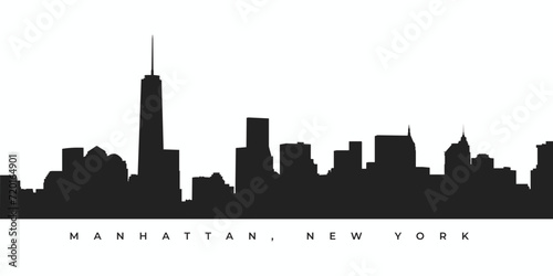 Manhattan New York city skyline silhouette