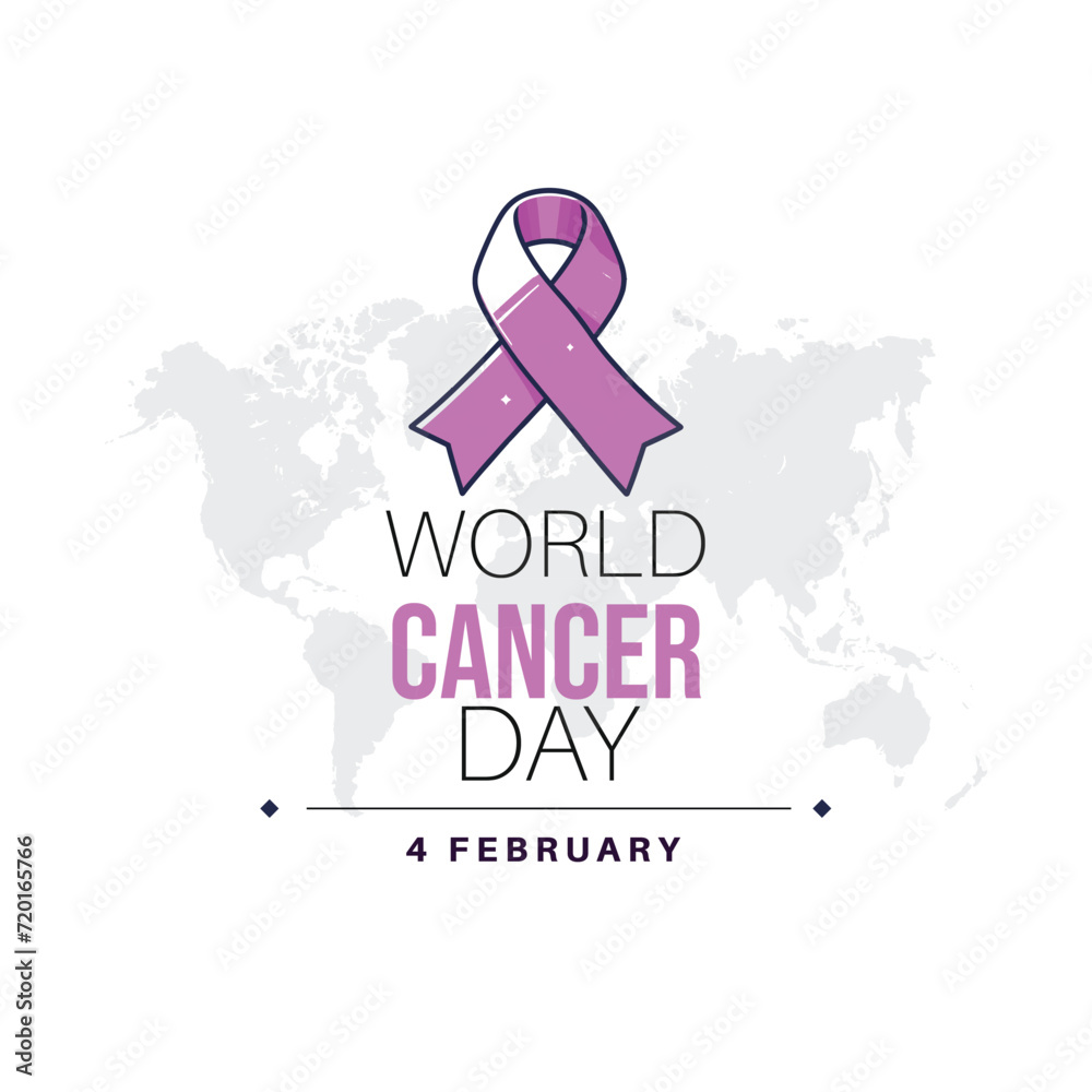 Fototapeta premium World Cancer day February 4, awareness of cancer and to encourage its prevention, detection, and treatment. Vector illustration