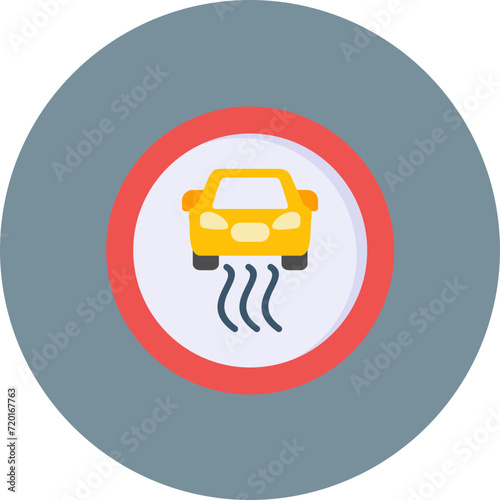 Slippery Road icon vector image. Can be used for Road Signs.